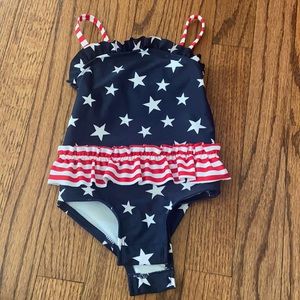 Baby Girls Stars & Stripes One Piece Swim Suit- OshKosh size 9 M